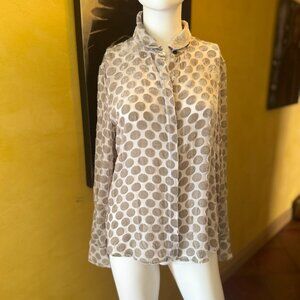 Creatures of Comfort Sheer Polka Dot Velvet Burnout Blouse – Size S